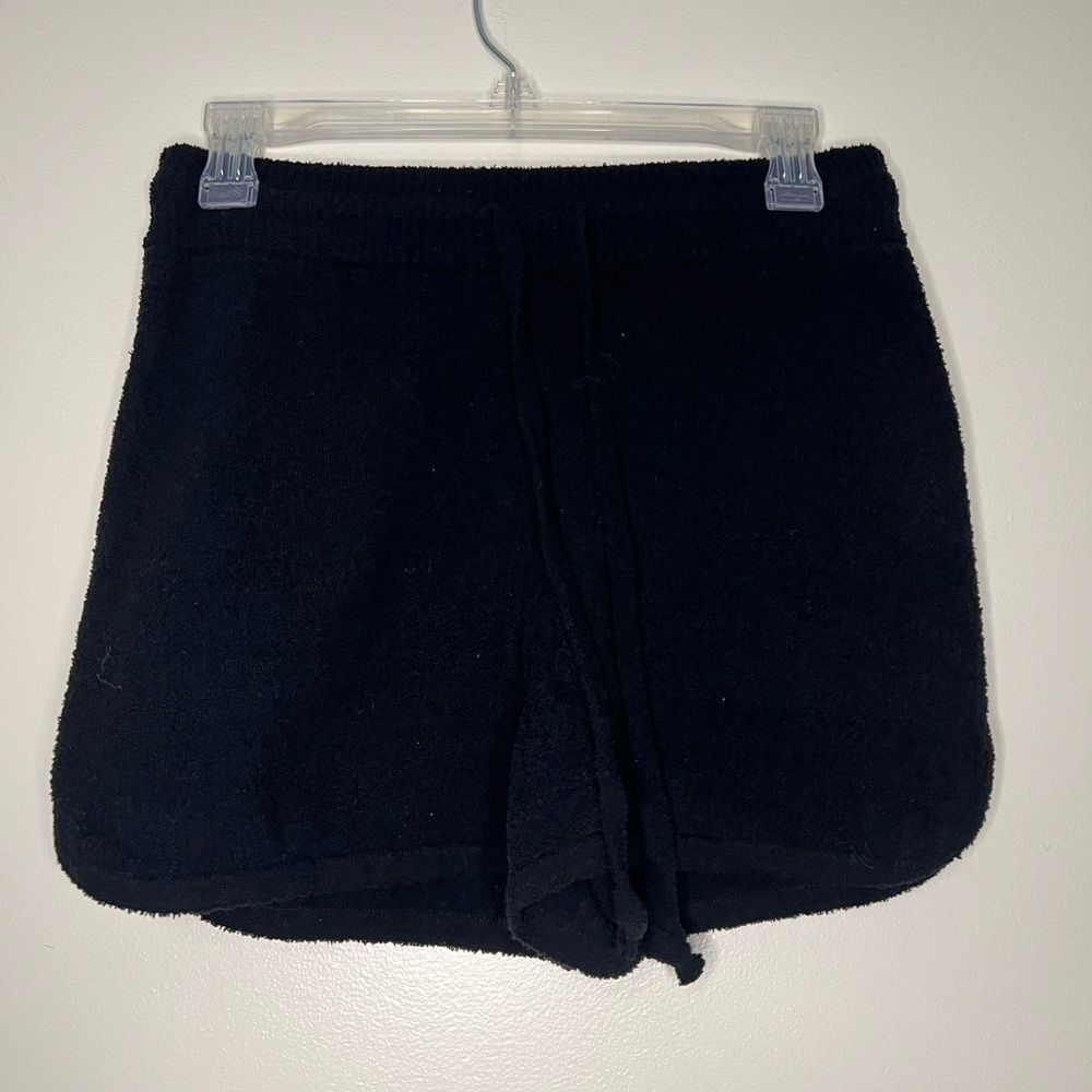 Aqua Teddy‎ Fleece Shorts Black Size Small NWT loungewear